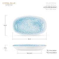 Сервировочное блюдо 25х15 см Wilmax Coral Blue голубое - 3 фото