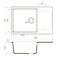 Кухонная мойка 78 см Omoikiri Solidity Daisen 78-LB-BL черная - 2 фото