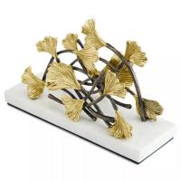 Салфетница 18х7 см Michael Aram Golden Gingko белая - 2 фото
