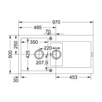 Кухонная мойка 78 см Franke Maris MRG 651 оникс - 3 фото