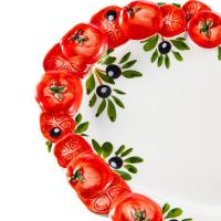 Сервировочное блюдо 22х14 см Edelweiss Томаты и оливки белое - 4 фото
