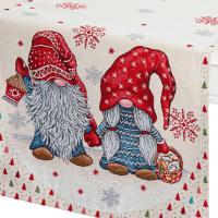 Дорожка 44х140 см Mix&Match Рождественские гномы бежевая - 1 фото