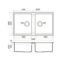 Кухонная мойка 83,6 см Omoikiri Solidity Kitagawa 83-2-U-WH белая - 2 фото