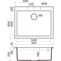 Кухонная мойка 54 см Omoikiri Bosen 61A-GB графит - 2 фото