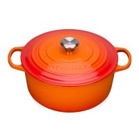 Кастрюля чугунная 24 см 4,2 л Le Creuset Signature огненная лава - 3 фото