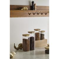 Банка для хранения 2,2 л Smart Solutions Glass Bamboo прозрачная - 1 фото