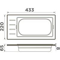 Контейнер для мойки 22x43,3 см 9,4 л Omoikiri DC-01-1-GB графит - 2 фото