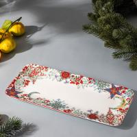 Сервировочное блюдо 38х17 см Mix&Match Home Happy Star белое - 7 фото