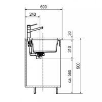 Мойка 52 см Franke Kubus 2 KNG 110-52 Fragranite черная - 3 фото