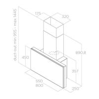 Настенная вытяжка 55 см Elica Feel Plat BL/F/55 черная - 6 фото