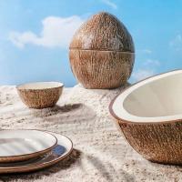 Салатник 30,2х30х18,9 см 1,35 л Bordallo Pinheiro Tropical Fruits коричневый - 4 фото