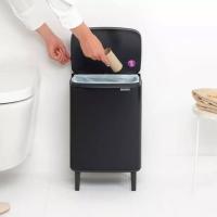 Ведро для мусора 12 л Brabantia Bo Hi черное - 5 фото