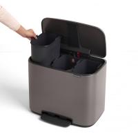 Мусорный бак 34 л Brabantia Bo Pedal Bin серый - 6 фото