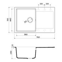 Кухонная мойка 78 см Omoikiri Solidity Daisen 78-BL черная - 2 фото