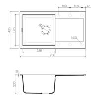 Кухонная мойка 78 см Omoikiri Solidity Sakaime 78-BL черная - 3 фото