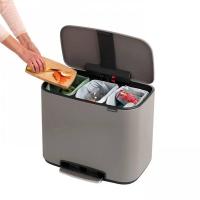 Мусорный бак 33 л Brabantia Bo Pedal Bin серый - 8 фото