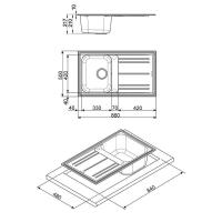 Кухонная мойка 86 см Smeg Rigae LZ861AV2 овес - 1 фото