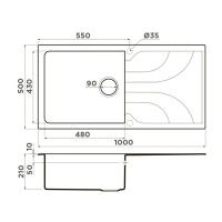 Мойка 100 см Omoikiri Yasugata 100-BL черный - 5 фото