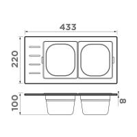 Контейнер для мойки 22х43,3 см 18 л Omoikiri DC-02-2-IN нержавеющая сталь - 2 фото