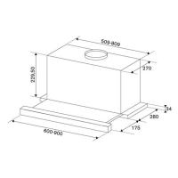 Встраиваемая слайдерная вытяжка 22,95x60x45,5 см Bertazzoni KTE60MOD1C стальная - 2 фото