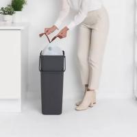 Ведро для мусора 40 л Brabantia Sort&Go серое - 8 фото