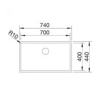 Кухонная мойка 74 см Blanco Claron 700-U нержавеющая сталь Durinox - 2 фото
