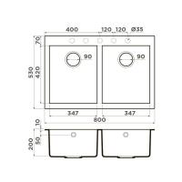 Кухонная мойка 80 см Omoikiri Solidity Bosen 80-2-DC темный шоколад - 2 фото