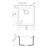 Кухонная мойка 41 см Omoikiri Solidity Bosen 41-GR leningrad grey - 2 фото