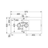 Кухонная мойка 78 см Franke Maris MRG 651 сахара - 2 фото