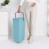 Ведро для мусора 40 л Brabantia Sort&Go голубое - 8 фото