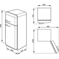 Холодильник двухкамерный 169х60 см Smeg 50's Style FAB30RBE5 синий - 4 фото