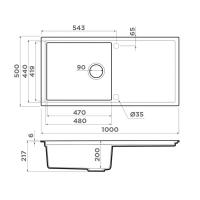 Кухонная мойка 100 см Omoikiri Sintesi 100-WH белая - 2 фото