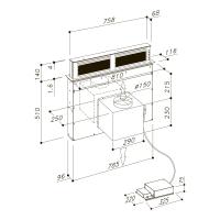 Встраиваемая вытяжка 81 см Sirius S-DD11 PUSH UP EM B черная - 4 фото