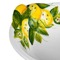Салатник 25 см Edelweiss Лимоны и цветы белый - 3 фото