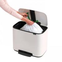 Мусорный бак 36 л Brabantia Bo Pedal Bin белый - 7 фото