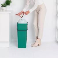 Ведро для мусора 40 л Brabantia Sort&Go зеленое - 14 фото