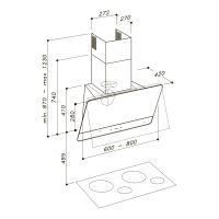 Настенная вытяжка 80 см Sirius SLTC 93 SKINNY 80 черная - 3 фото