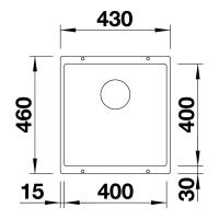 Кухонная мойка 43 см Blanco Subline 400-U черная - 3 фото