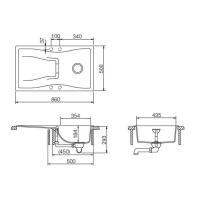 Кухонная мойка 86 см Schock Cristadur Waterfall 45DF аворио - 2 фото