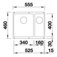 Кухонная мойка 55,5 см Blanco Subline 340/160-U черная - 4 фото