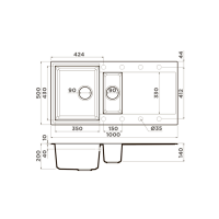 Кухонная мойка 100 см Omoikiri Solidity Sakaime 100-2-WH белая - 2 фото