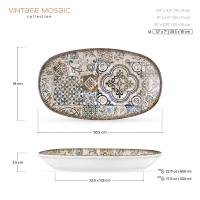 Сервировочное блюдо 30,5х18 см Wilmax Vintage Mosaic бежевое - 3 фото