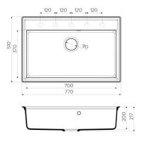 Кухонная мойка 77 см Omoikiri Solidity Daisen 77-BL черная - 2 фото