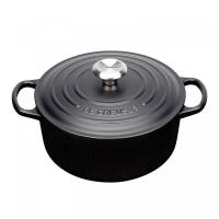 Кастрюля чугунная 26 см 5,3 л Le Creuset Signature черная матовая - 2 фото