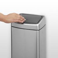 Ведро для мусора 10 л Brabantia Touch Bin стальное - 8 фото