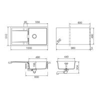 Кухонная мойка 100 см Schock Cristadur Eton 60 D Large бронза - 2 фото