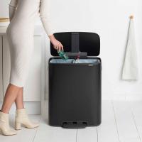 Мусорный бак 2x30 л Brabantia Bo Touch Bin черный - 8 фото