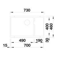 Кухонная мойка 73 см Blanco Subline 700-U Level черная - 4 фото