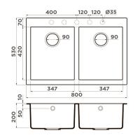 Кухонная мойка 80 см Omoikiri Solidity Bosen 80-2-EV эверест - 5 фото