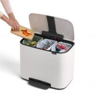 Мусорный бак 33 л Brabantia Bo Pedal Bin белый - 8 фото